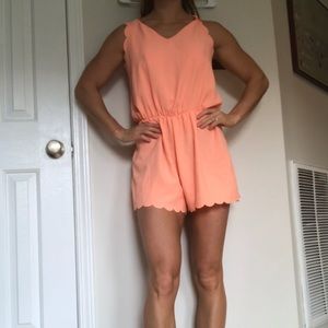 Coral/salmon romper EUC worn once